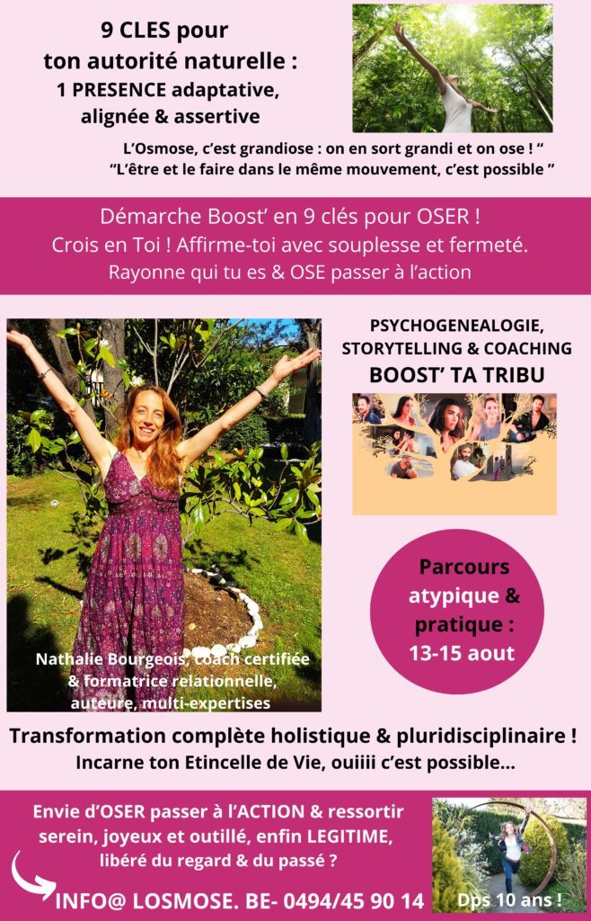 école de coaching holistique L'Osmose: intuitive corps coeur esprit, théâtrale et créative Brabant wallon spiritualité